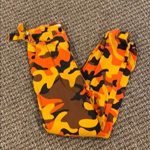 Orange camouflage pants
